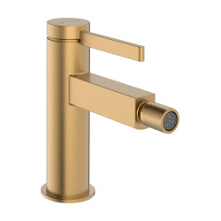 Hansgrohe Finoris Jednouchwytowa bateria bidetowa z kompletem odpływowym Push-Open, Brąz Szczotkowany