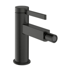 Hansgrohe Finoris Jednouchwytowa bateria bidetowa z kompletem odpływowym Push-Open, Czarny Chrom Szczotkowany