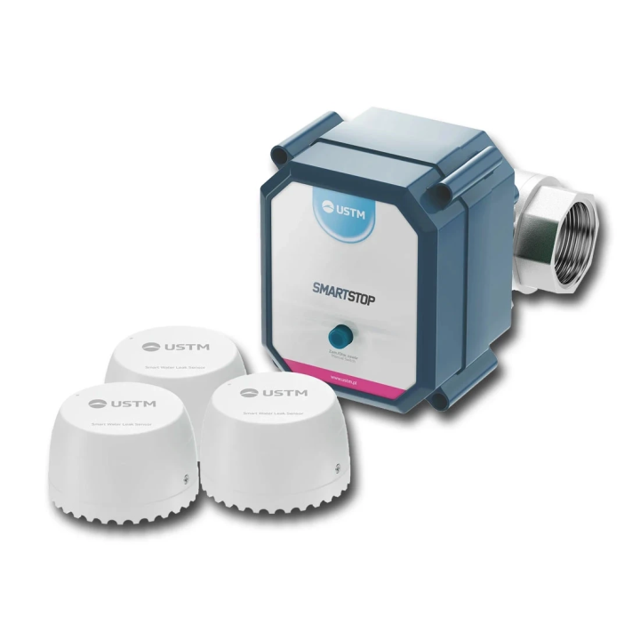Zawór antyzalaniowy WiFi (gwint 1 cal) USMT SMARTSTOP1