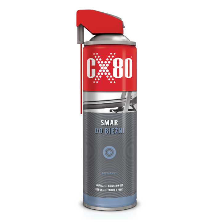 SMAR DO BIEŻNI CX80 500ML DUO SPRAY Bezbarwny smar bieżni treningowych