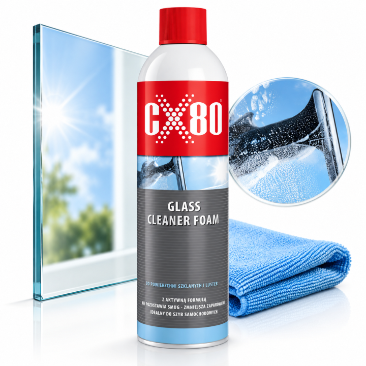 CX80 GLASS CLEANER 500 ML - PŁYN DO CZYSZCZENIA SZYB, LUSTER I POWIERZCHNI SZKLANYCH