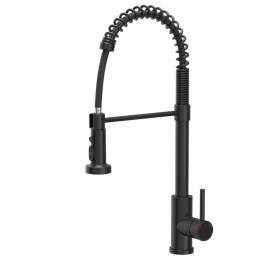 Bateria kuchenna ALICE - stalowa, pure carbon, obrotowa, ruchoma wylewka, z prysznicem, Quadron