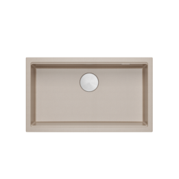 LOGAN 110 GraniteQ zlewozmywak pearl beige 76x45x23,5 cm 1-komorowy pod/ z syfonem stal+ PATELNIA WOK