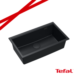 LOGAN 110 GraniteQ zlewozmywak pure carbon 76x45x23,5 cm 1-komorowy podwieszany z syfonem manualnym pure carbon + PATELNIA TEFAL