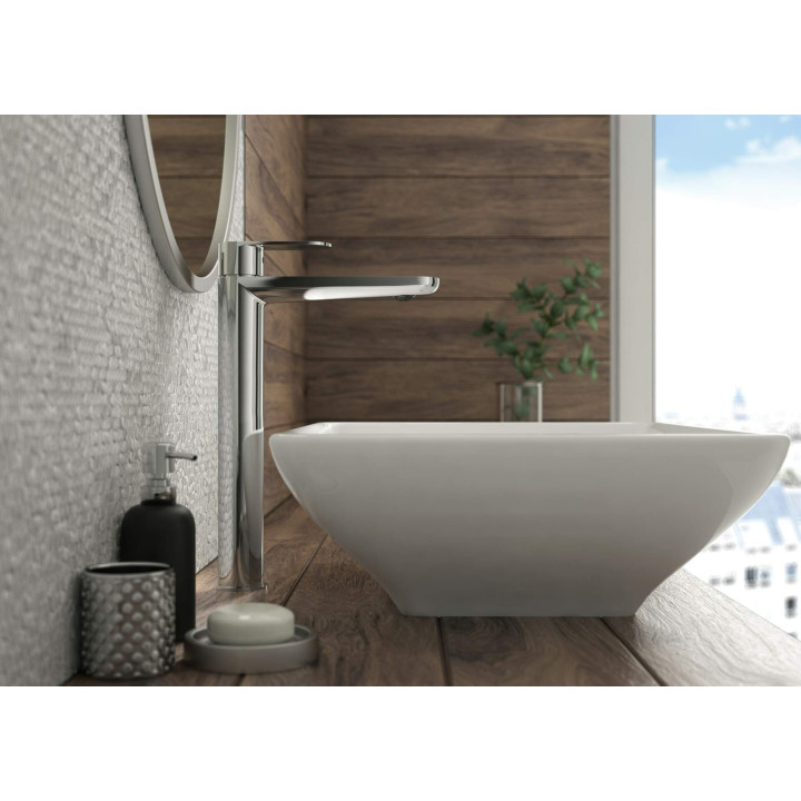 Bateria umywalkowa wysoka - ECO-aerator 4.5 l/min stała chrom Alpinia BGAE020K