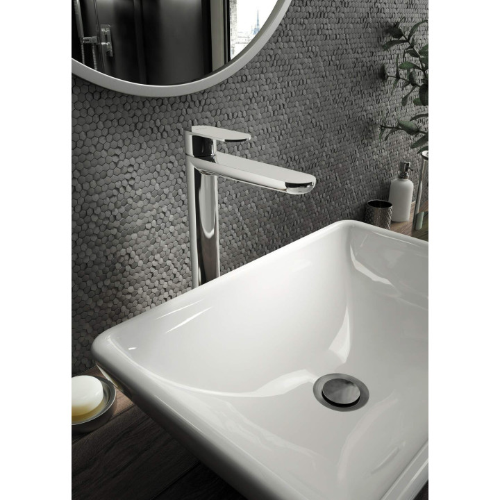 Bateria umywalkowa wysoka - ECO-aerator 4.5 l/min stała chrom Alpinia BGAE020K