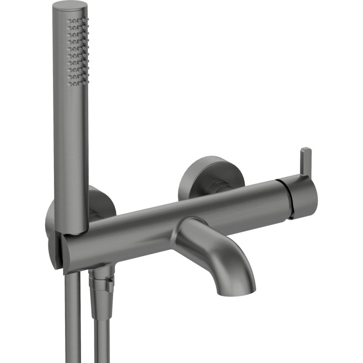 Bateria wannowa z zestawem prysznicowym stała titanium Silia BQS D11M