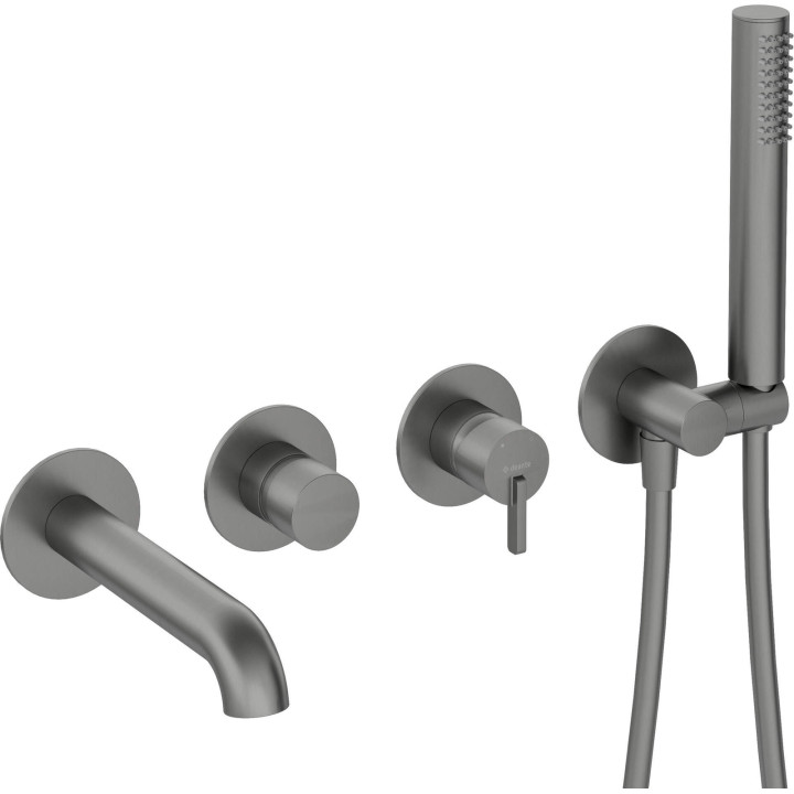 Bateria wannowa 4-otworowa podtynkowa stała titanium Silia BQS D18P