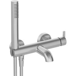 Bateria wannowa z zestawem prysznicowym stała stal Silia BQS F11M