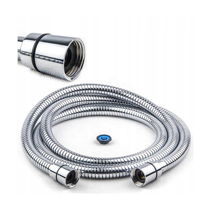 WĄŻ PRYSZNICOWY ROZCIĄGLIWY - 150 CM CHROM NDA 151W