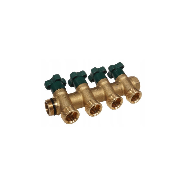 Rozdzielacz mosiężny do wody pitnej 4 obwody 3/4" Herz 2853004