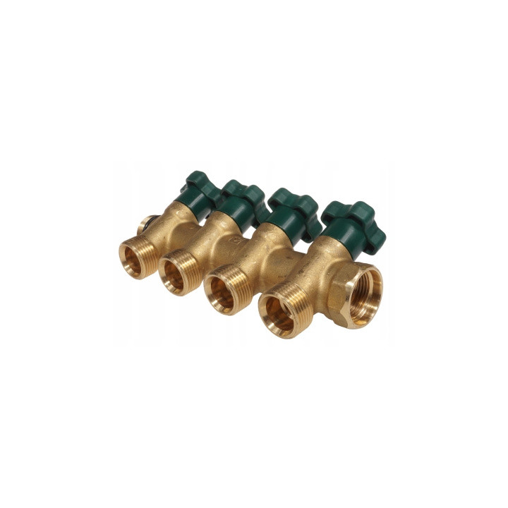 Rozdzielacz mosiężny do wody pitnej 4 obwody 3/4" Herz 2853004