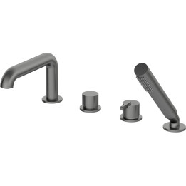 BATERIA WANNOWA 4-OTWOROWA Z ZESTAWEM PRYSZNICOWYM STAŁA TITANIUM SILIA BQS D14M