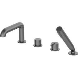 Bateria wannowa 4-OTWOROWA z zestawem prysznicowym stała titanium silia BQS D14M