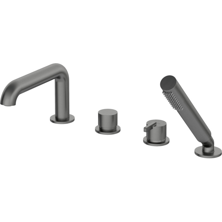 BATERIA WANNOWA 4-OTWOROWA Z ZESTAWEM PRYSZNICOWYM STAŁA TITANIUM SILIA BQS D14M