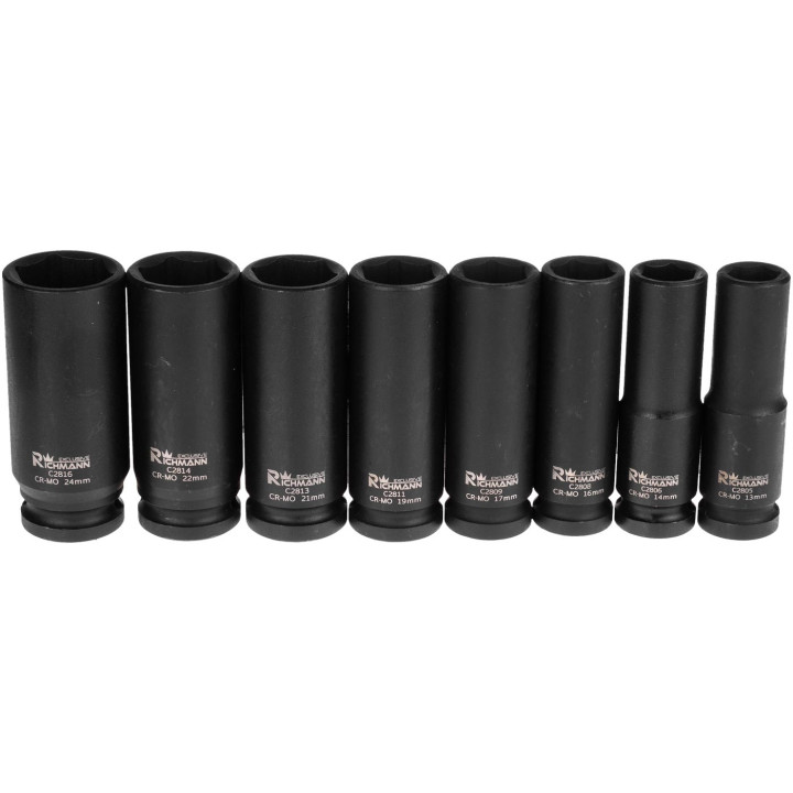 ZESTAW NASADEK UDAR. DŁUGICH 1/2' 13-24 MM 8 ELEM.