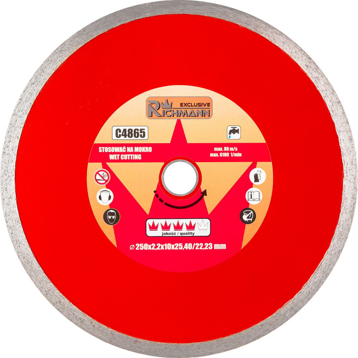 TARCZA DIAM. PEŁNA CIENKA 250x2,2x25,4/22,23 MM