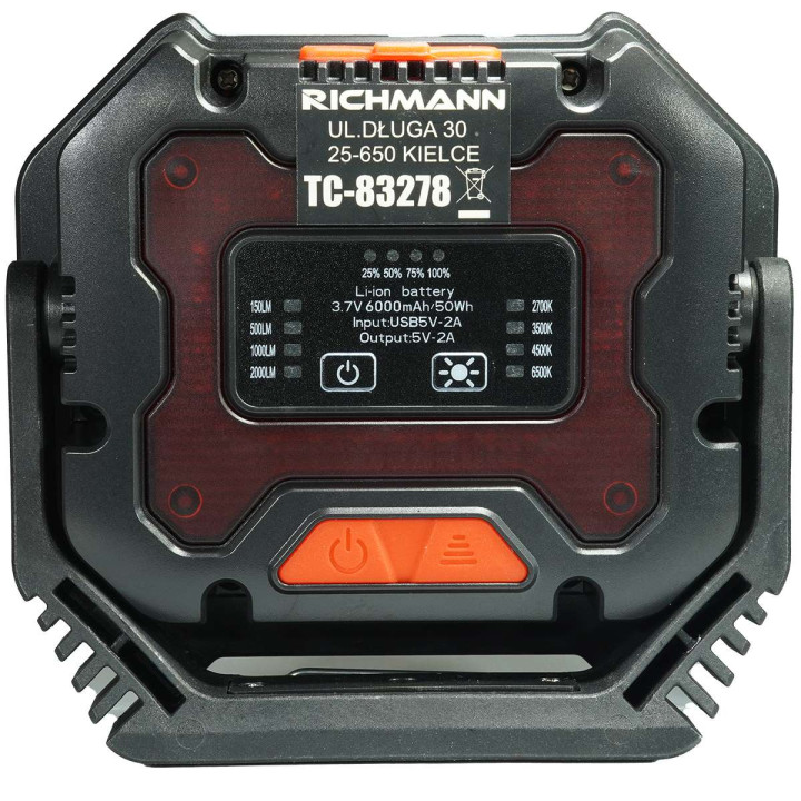 LAMPA HALOGENOWA AKU. 20W LED, 2200 LM