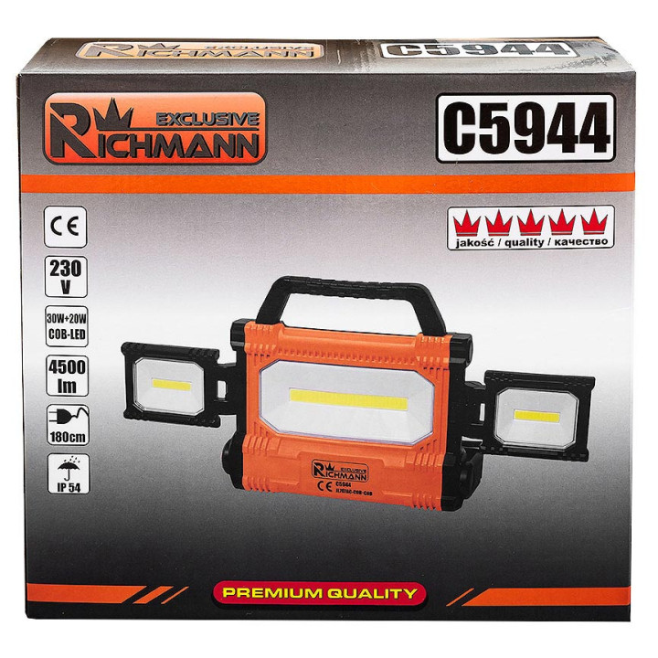 LAMPA HALOGENOWA COB-LED 30W + 20W, 4500 LM, 230V