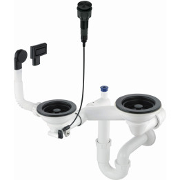 SYFON DO ZLEWOZMYWAKA GRANITOWEGO 1.5- I 2-KOMOROWEGO - SPACE-SAvER NERO ZXY N983
