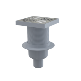 Kratka ściekowa 150×150/50 mm odpływ pionowy, kratka nierdzewna, syfon mokry