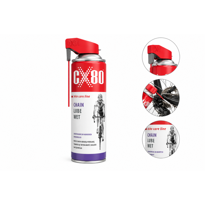 Smar mokry do łańcucha rowerowego CX80 Bike Chain Lube Wet 500 ml