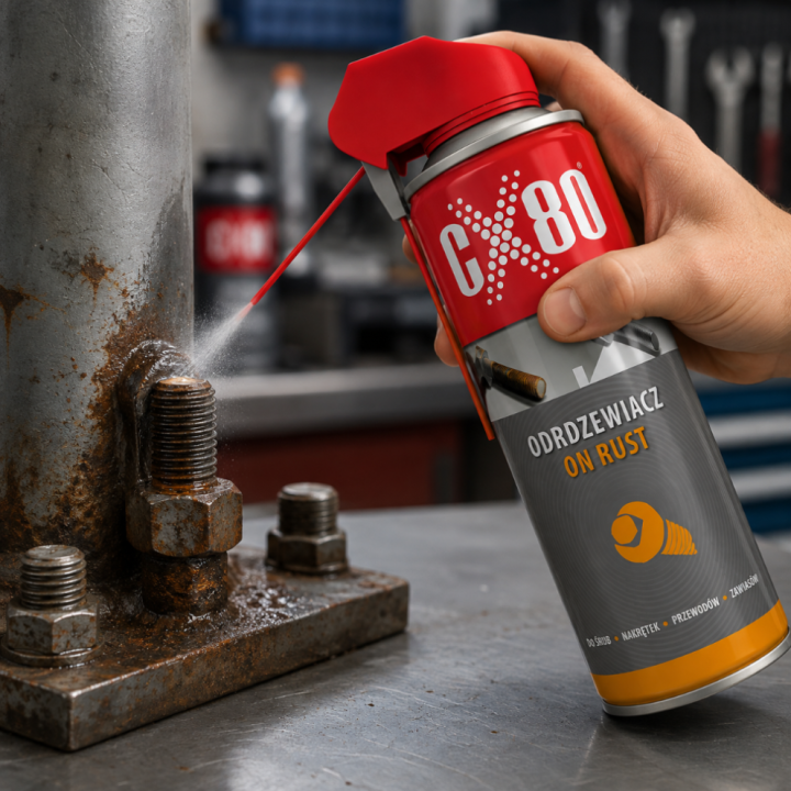 Odrdzewiacz 500ml DUO-SPRAY ON RUST z aplikatorem CX80
