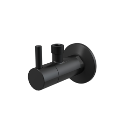 ZAWÓR KĄTOWY 1/2"×3/8" Z FILTREM, CZARNY MAT, METALOWY - MONTAŻ NA ŚCIANIE