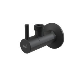 ZAWÓR KĄTOWY Z FILTREM 1/2"×1/2", CZARNY-MAT