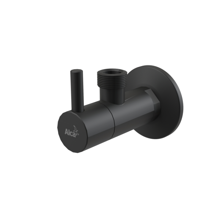ZAWÓR KĄTOWY Z FILTREM 1/2"×1/2", CZARNY-MAT
