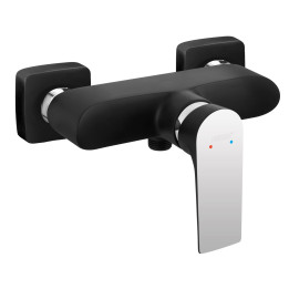 ALGEO SQUARE BATERIA NATRYSKOWA BEZ ZESTAWU NATRYSKOWEGO, CZARNY / CHROM