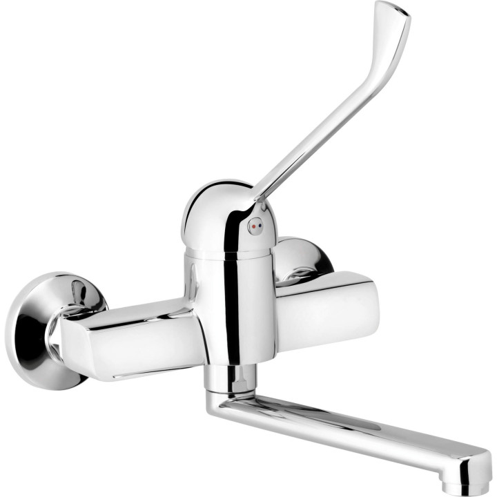 BATERIA UMYWALKOWA ŚCIENNA Z DŹWIGNIĄ CLINIC CHROM BFC 050C