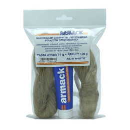 PASTA USZCZELNIAJĄCA ARMACK 75G + WŁÓKNO KONOPNE WARKOCZ 100G (ZESTAW) WODA C.O. GAZ
