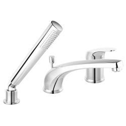 FERRO ONE BATERIA WANNOWA 3-OTWOROWA Z ZESTAWEM NATRYSKOWYM, CHROM