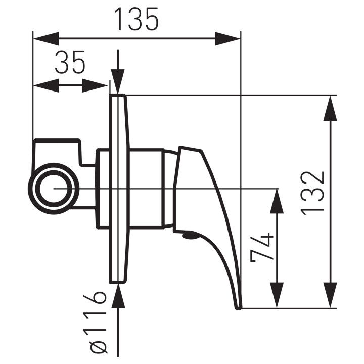 FERRO ONE BATERIA NATRYSKOWA PODTYNKOWA, 1-FUNKCYJNA, CHROM