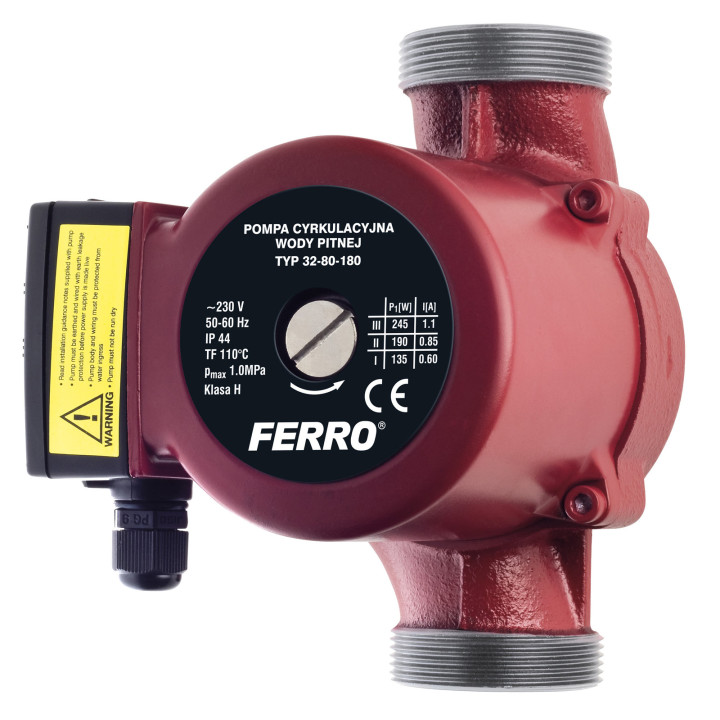 Pompa cyrkulacyjna do CWU 32-80-180 3-biegowa 230V IP44 8m