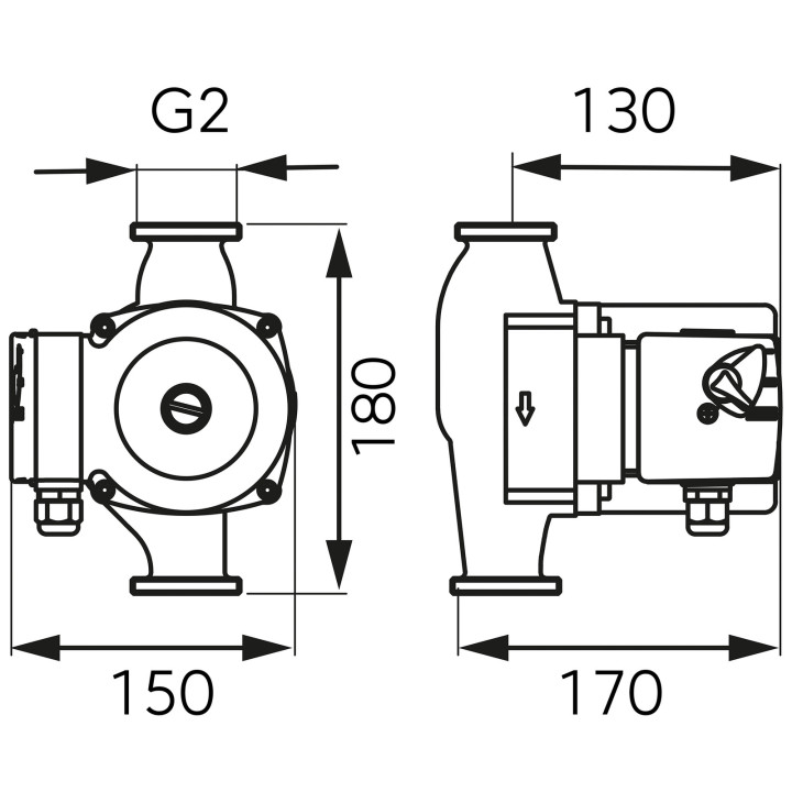 Pompa cyrkulacyjna do CWU 32-80-180 3-biegowa 230V IP44 8m