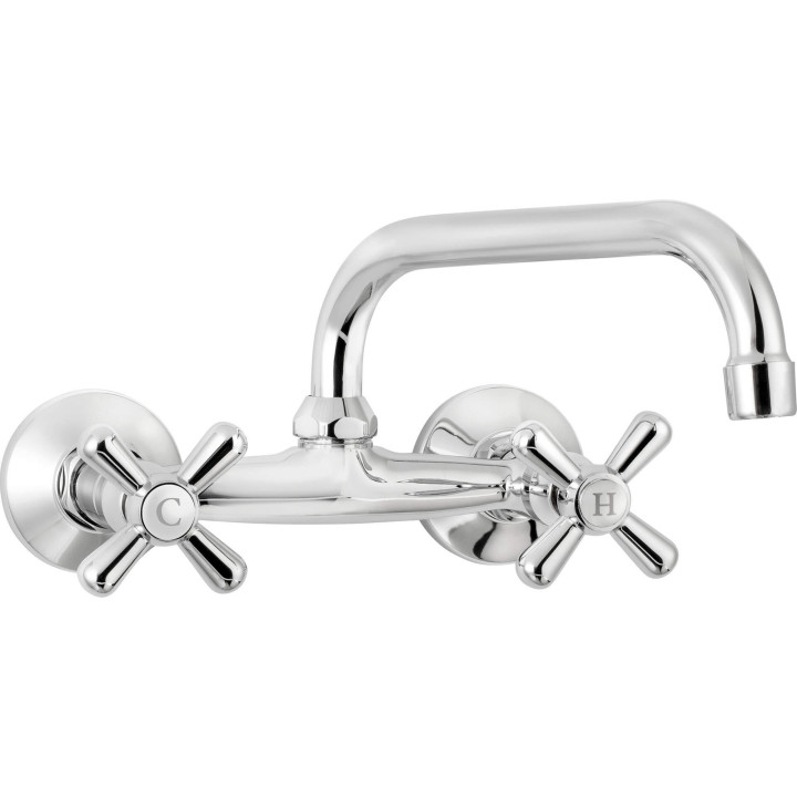 BATERIA UMYWALKOWA ŚCIENNA OBROTOWA CHROM SYMETRIO BOS 050D