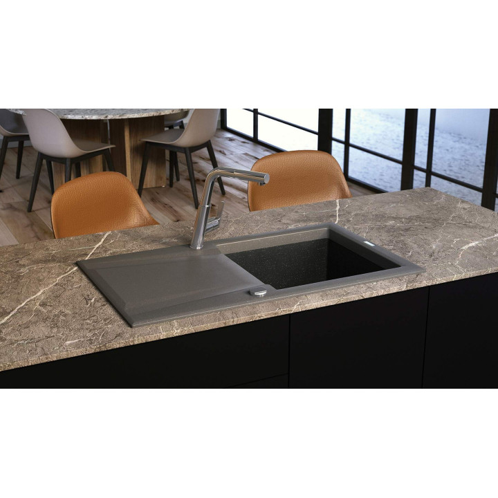 BATERIA KUCHENNA Z WYCIĄGANĄ WYLEWKĄ WYCIĄGANA, OBROTOWA CHROM SILIA BQS 073M
